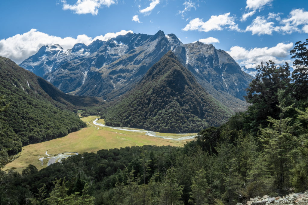 The view back over Mount Aspiring National Park from the Routeburn Falls hut.