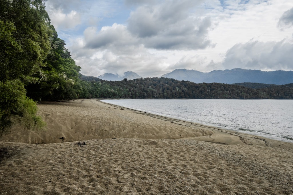 Te Anau Lake. You can take a boat shuttle from Te Anau to this location if you want to bypass the first 10 kilometers of the Kepler Track.