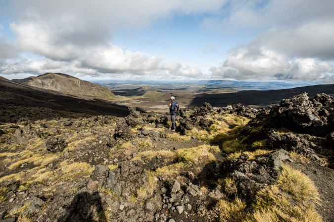 Looking out into the distance from the Tongariro Alpine Crossing