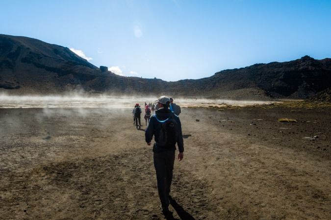 Passing through the steaming earth